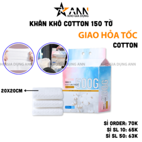 Khăn Khô Cotton 150 Tờ - Khăn Khô Đa Năng 20x20cm - KKCT01