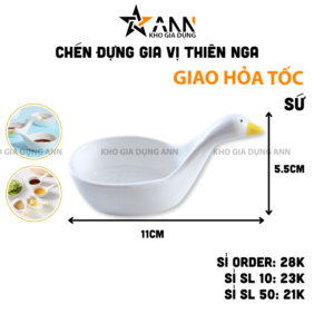 Chén Đựng Gia Vị Thiên Nga - Chén Đựng Nước Chấm Bằng Sứ 11x5.5cm - CDGV01