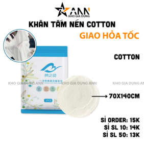 Khăn Tắm Nén Du Lịch Dùng Một Lần - Khăn Tắm Cotton Dạng Viên Nhỏ Gọn 70x140cm - KTN01