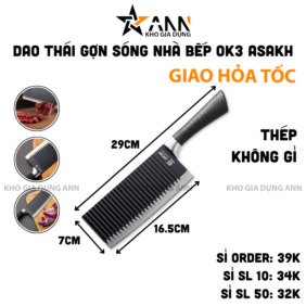 Dao Thái Gợn Sóng Nhà Bếp Ok3 Asakh Bản To 29x7cm - DTGS01