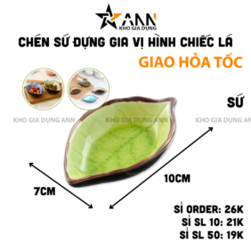 Chén Đựng Gia Vị Hình Chiếc Lá - Chén Đựng Nước Chấm Bằng Sứ 11x2,5cm - CDGV02