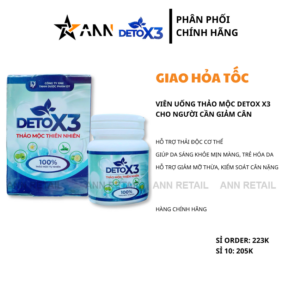 Viên Uống Thảo Mộc Thiên Nhiên Detox X3 Giúp Giảm Cân Giữ Dáng - Phiên Bản Mới - DETOXX3