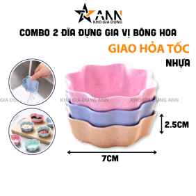 Combo 2 Chén Đựng Gia Vị Hình Bông Hoa - Chén Đựng Nước Chấm Bằng Nhựa Cao Cấp 7x7x2.5cmcm - CDGV05