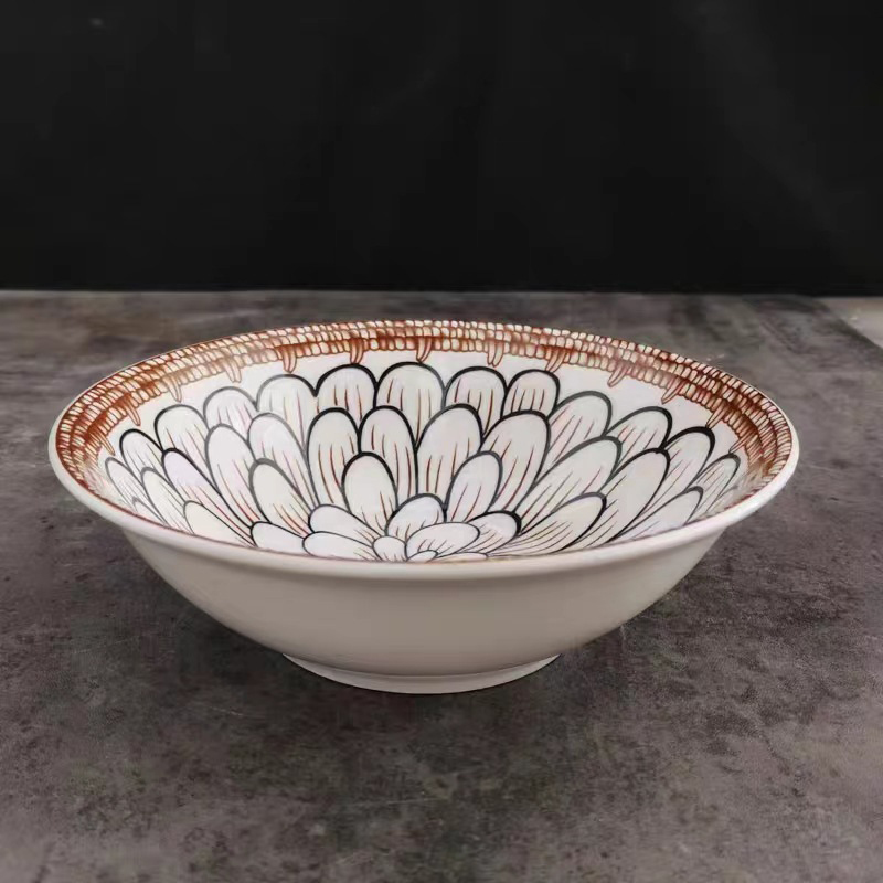 26052_o1cn01hnlgjq1lfm1dejelh-2209810501326-0-cib_20250122153730-2.jpg Tô Sứ Hình Nón Họa Tiết Vẽ Bằng Tay Cao Cấp 20x20x8cm - TSHN01