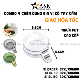 Chén Đựng Gia Vị Có Tay Cầm - Chén Đựng Nước Chấm Bằng Nhựa 8,5x5,6cm - CDGV06