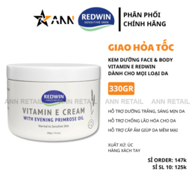 Kem Dưỡng Vitamin E Redwin With Evening Primrose Oil Dành Cho Mặt & Cơ Thể 330g - 9314807081119