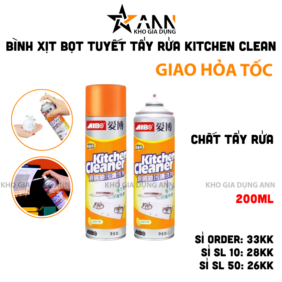 Bình Xịt Bọt Tuyết Tẩy Rửa Đa Năng Vệ Sinh Bếp Kitchen Cleaner 200ml - BXB01