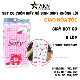 Set 28 Cuộn Giấy Vệ Sinh Sofy - Giấy Vệ Sinh Không Lõi Cao Cấp - KG01