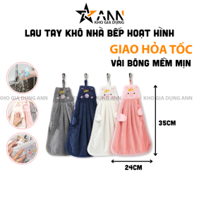 Khăn Lau Tay Hoạt Hình Vải Bông Mềm Mại - Khăn Siêu Mịn Thấm Nước Tốt 35x24cm - KLT03