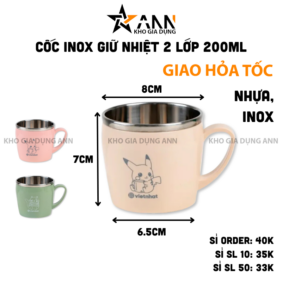 Cốc Giữ Nhiệt - Ly Giữ Nhiệt 2 Lớp Inox Cao Cấp 200ml - CGN2L01