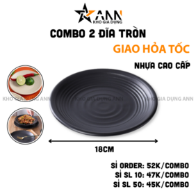 Combo 2 Đĩa Nhựa Cao Cấp - Dĩa Đựng Trái Cây Thực Phẩm 18cm - DTN01