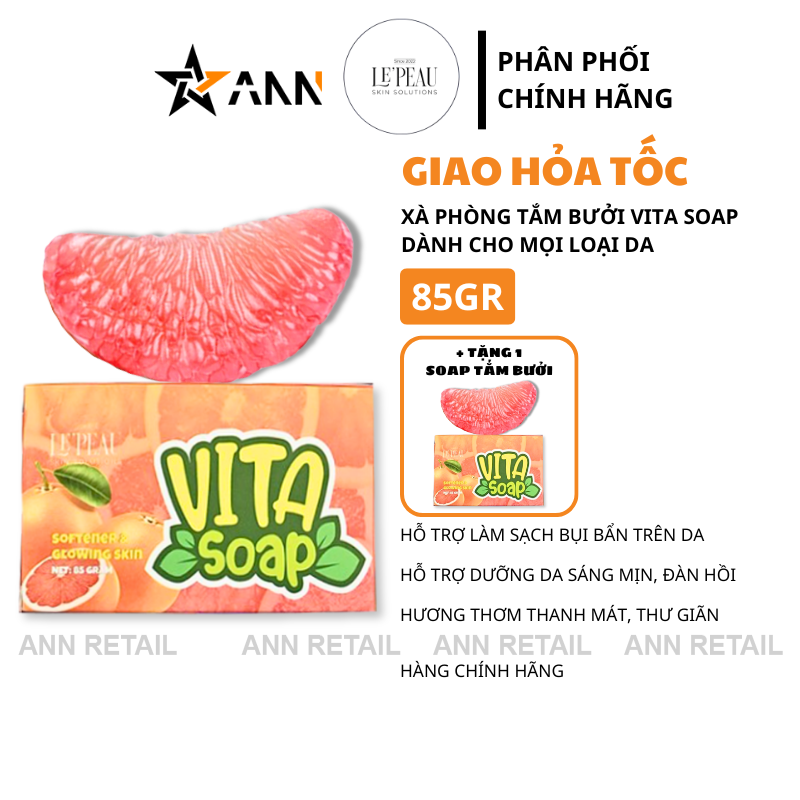 26110_16_20250319180203.png Xà Bông Rửa Mặt Trắng Da Bưởi Vita Soap 85g Le Peau - Combo 2 (1 Bưởi + Tặng 1 Bưởi) - XBTTBB