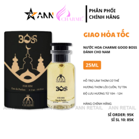 Nước Hoa Charme Good Boss 25ml Mùi Nam Màu Vàng - Hương Thơm Lôi Cuốn & Tự Tin - NHCGB25ML