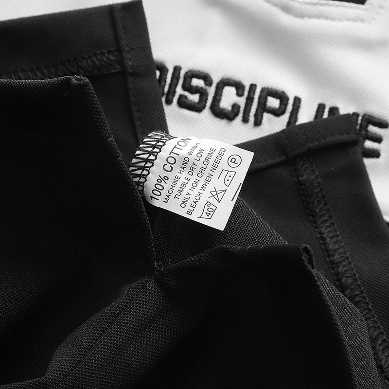 Kho sỉ áo Thun Cổ Bẻ Phối Màu Và Thêu Chữ Discipline (Có Size 3XL) Kho sỉ áo Thun Cổ Bẻ Phối Màu Và Thêu Chữ Discipline (Có Size 3XL)