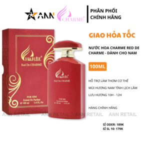 Nước Hoa Charme Red De Charme 100ml Mùi Nam - Hương Thơm Sang Trọng Lịch Lãm - CRDC100ML