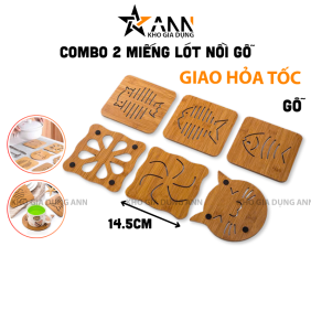 Combo 2 Miếng Lót Nồi Gỗ Cao Cấp - Đế Lót Nồi 14.5cm - MLNBG01