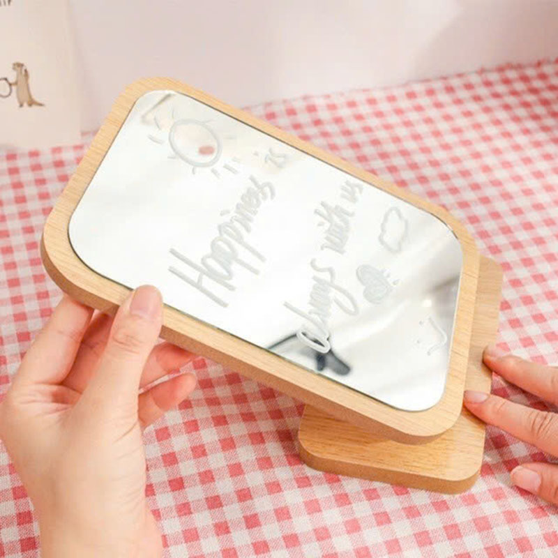 Gương Gỗ Để Bàn - Giương Trang Điểm Để Bàn - Gương Gỗ - Khớp Xoay 180 Độ 19x16cm Gương Gỗ Để Bàn - Giương Trang Điểm Để Bàn - Gương Gỗ - Khớp Xoay 180 Độ 19x16cm