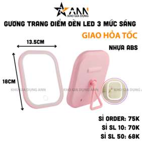 Gương Đèn Led Để Bàn - Giương Trang Điểm Để Bàn Cao Cấp 13.5x18cm - GDB02