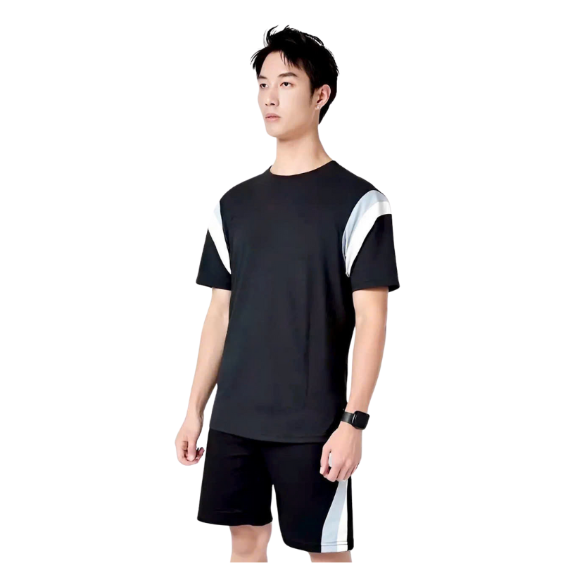 26161_3_20250323153550-2.png Set Bộ Nam Áo Thun Cổ Tròn Phối Sọc Màu + Quần Short Thun Thể Thao Cao Cấp (Big Size) - SBN137