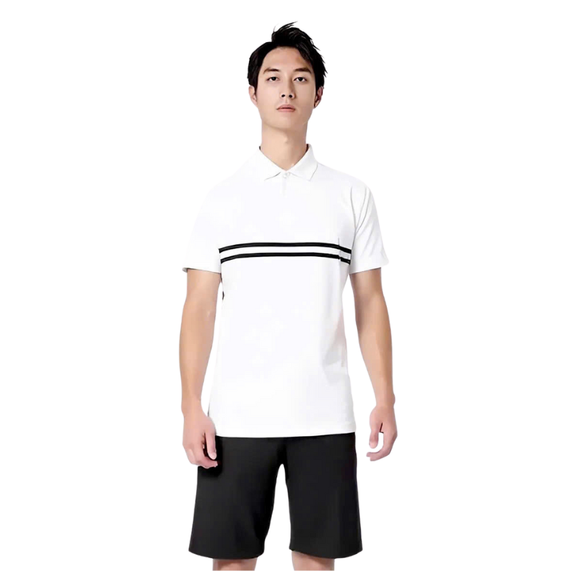 Giá sỉ set Bộ Nam Áo Thun Cổ Bẻ Phối Sọc Trước Ngực + Quần Short Thun (Big Size)