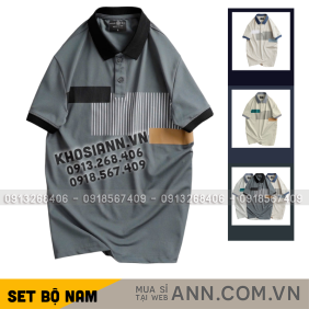 Áo Thun Nam Cổ Bẻ Họa Tiết Sọc Dọc Có Viền Bo Tay Áo (Có Size 3XL) - CS247