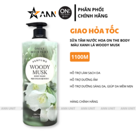 Sữa Tắm Nước Hoa On The Body Màu Xanh Lá Woody Musk 1100ml Cao Cấp - 8801512991038