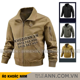 Áo khoác nam vải dù 2 lớp Yessir Áo Khoác Kaki Dày Lót Dù Nam Cổ Bẻ Có Túi Trong Cao Cấp Big Size - AK093
