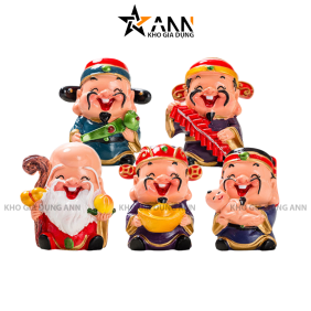 Bộ Tượng Ngũ Phúc Mini - Phúc - Lộc - Thọ - Tài - Hỷ - Tượng Phong Thủy Trang Trí Xe 5x7cm - BTPT01