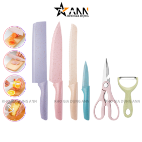 Bộ 6 Dao Everich Kháng Khuẩn Làm Từ Lúa Mạch - Bộ Dao Gọt Rau Củ Quả Cao Cấp - BDAO01