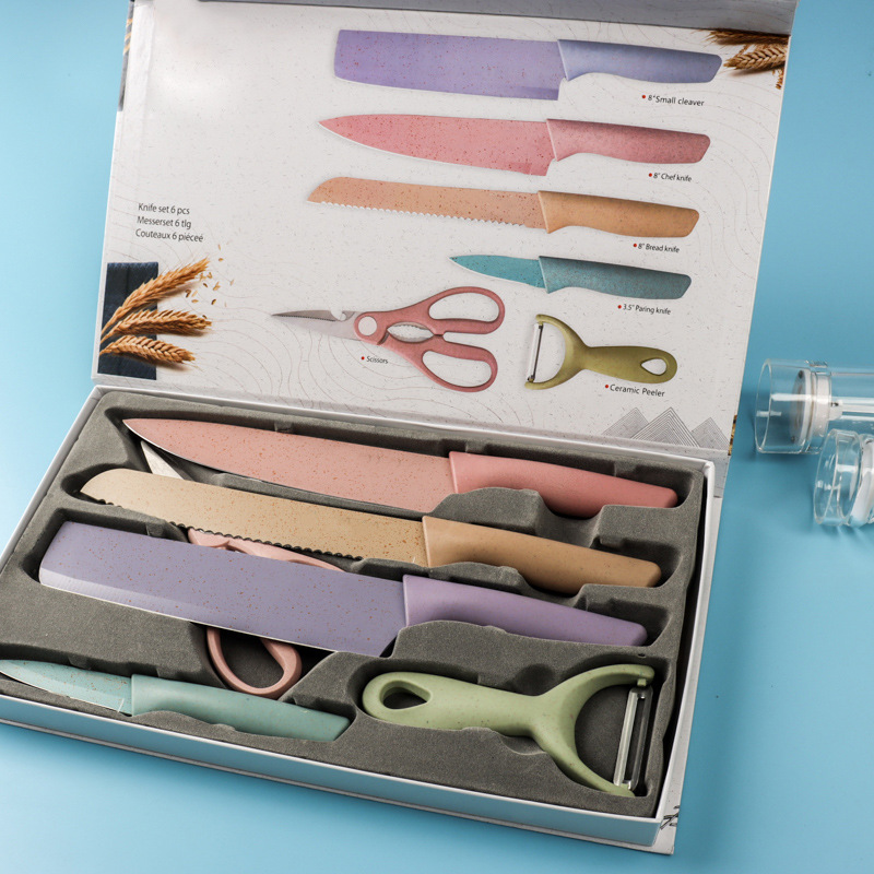 Bộ 6 Dao Everich Kháng Khuẩn Làm Từ Lúa Mạch - Bộ Dao Gọt Rau Củ Quả Cao Cấp Bộ 6 Dao Everich Kháng Khuẩn Làm Từ Lúa Mạch - Bộ Dao Gọt Rau Củ Quả Cao Cấp