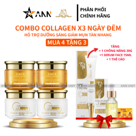 COMBO 7 SẢN PHẨM X3( 2 FACE NGÀY + 2 FACE ĐÊM+ CHỐNG NẮNG+ SERUM + THẺ CÀO) - COMBO7SP