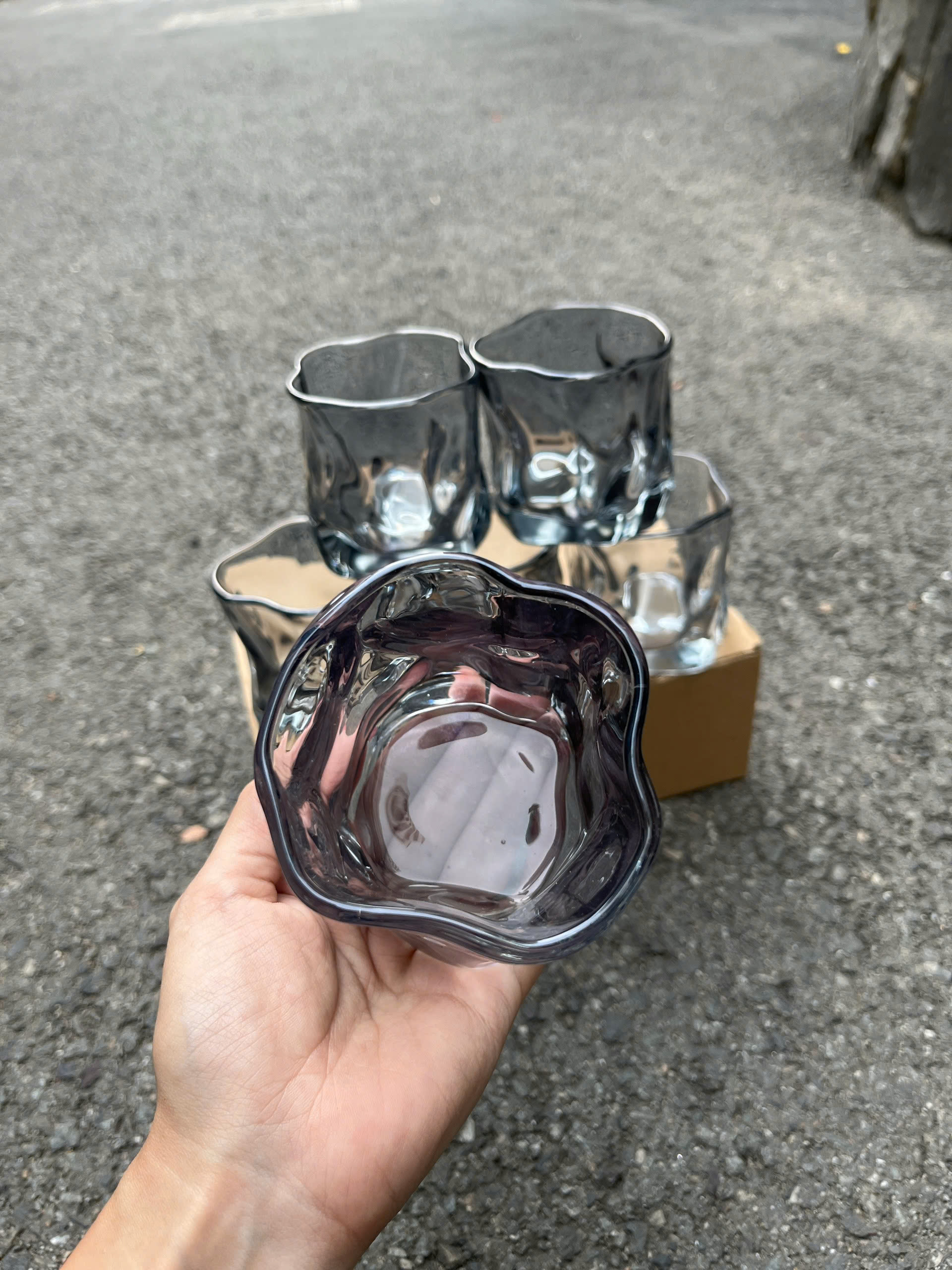 Bộ 6 Cốc Thuỷ Tinh Gợn Sóng Bộ 6 Cốc Thuỷ Tinh Gợn Sóng