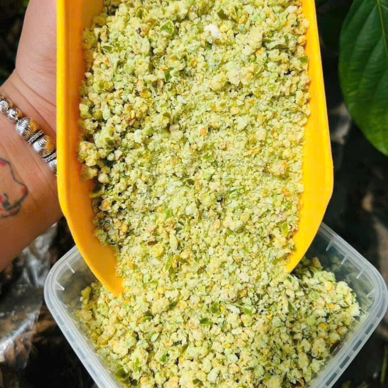 Nguồn sỉ hộp Muối Ớt Xanh Rang Khô 500g Nguồn sỉ hộp Muối Ớt Xanh Rang Khô 500g