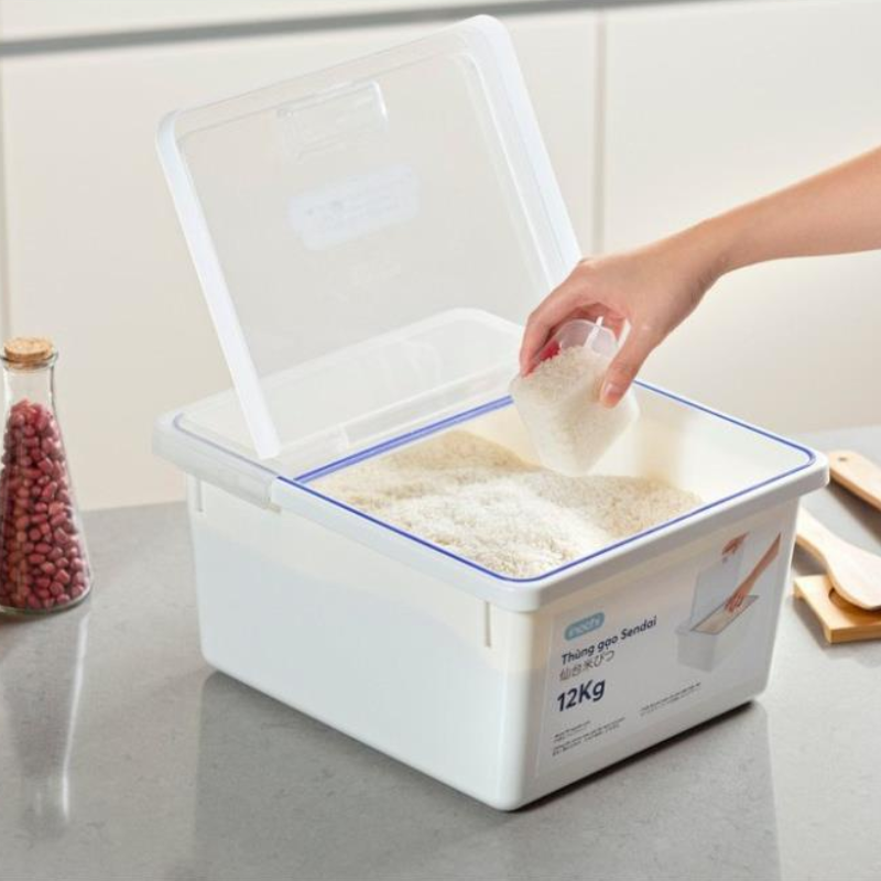 26433_9_20250611115043-1.png Thùng Đựng Gạo Inochi 12Kg - Thùng Đựng Gạo Chống Côn Trùng Bụi Bẩn Kèm Cốc - TDG02