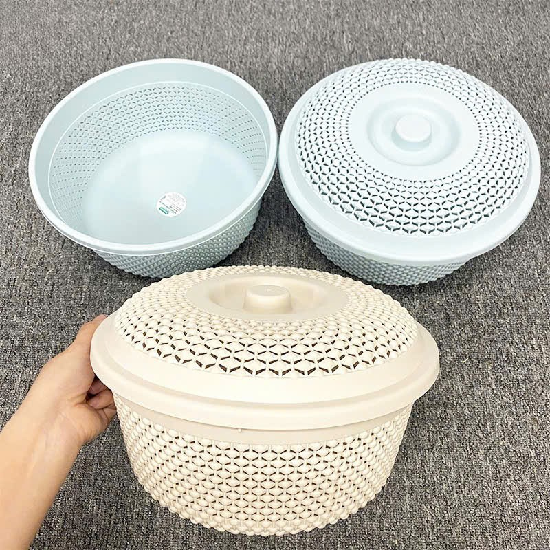 Rổ Nhựa Nắp Tròn Chấm Bi Hokori Có Nắp Chắn Bụi - Rổ Tròn Rửa Trái Cây Rau Củ Rổ Nhựa Nắp Tròn Chấm Bi Hokori Có Nắp Chắn Bụi - Rổ Tròn Rửa Trái Cây Rau Củ