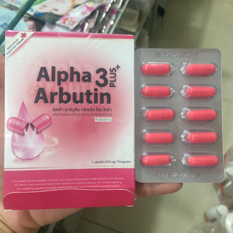 26445_23_20250621104429-1.png Viên Bột Kích Trắng Body Kyra Alpha Arbutin 3 Plus+ Thái Lan Phiên Bản Mới - Hộp 10 Viên - VBKTKRPBM