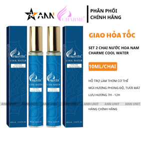 Set 2 Chai Nước Hoa Charme Cool Water 10ml Cho Nam Mùi Thơm Phong Độ Tươi Mát - 8936194698940