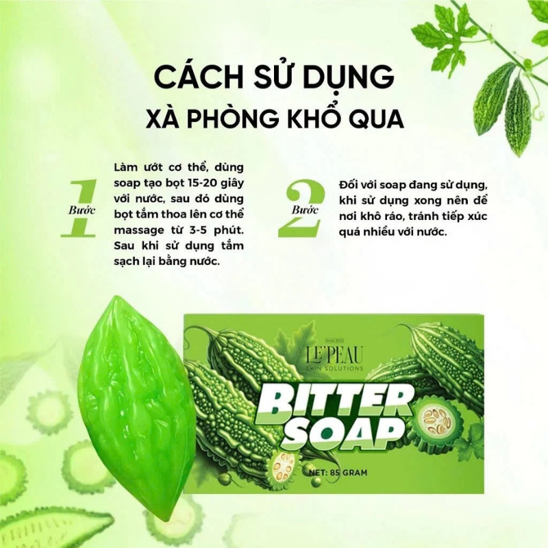 Xà Bông Tắm Trắng Body Khổ Qua Bitter Soap Le Peau 85g Xà Bông Tắm Trắng Body Khổ Qua Bitter Soap Le Peau 85g
