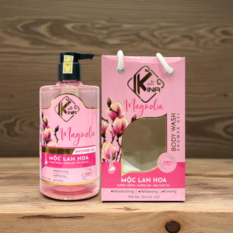 26494_30-photoroom-4_20250722184612-4.jpg Sữa Tắm Kina Hương Nước Hoa Mộc Lan 900ml - Hỗ Trợ Cấp Ẩm Dưỡng Sáng Da Mịn Màng - Tặng Kèm 1 Bông Tắm - 8938527651271