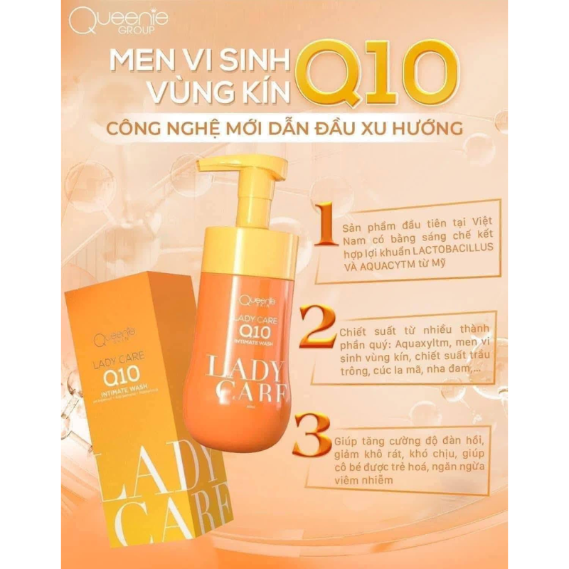 Dung Dịch Vệ Sinh Phụ Nữ Lady Care Q10 Queenie Skin 120ml - Hỗ Trợ Cấp Ẩm Làm Sạch Dịu Nhẹ Dung Dịch Vệ Sinh Phụ Nữ Lady Care Q10 Queenie Skin 120ml - Hỗ Trợ Cấp Ẩm Làm Sạch Dịu Nhẹ
