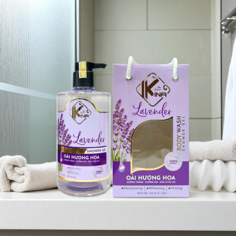 26499_31-photoroom-1_20250723110954-4.jpg Sữa Tắm Kina Hương Nước Hoa Oải Hương 900ml - Hỗ Trợ Cấp Ẩm Dưỡng Sáng Da Mịn Màng - Tặng Kèm 1 Bông Tắm - 8938527651264