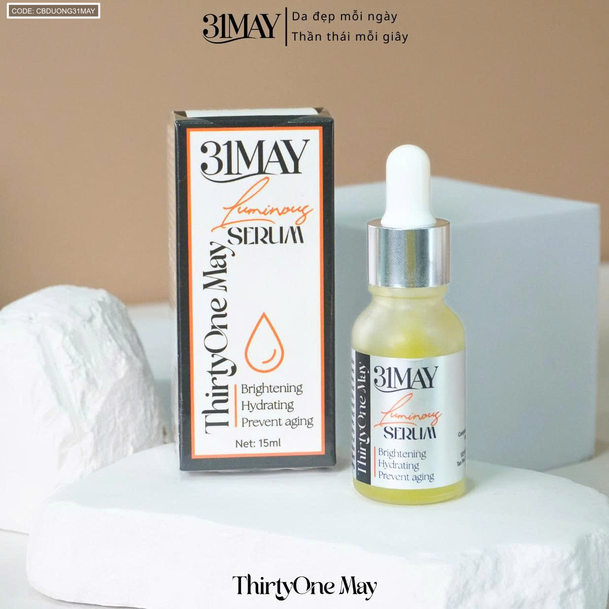 26559_z7068670626065-e6c1ba4f90a4e6e868e2d0db0f20a28e_20251008224411-1.png Combo Kem Nám 31may - Serum 31May Luminous 15ml Và Kem Face Nám 31May Radiant 16g - Mỹ Phẩm Thirty One May - CBDUONG31MAY