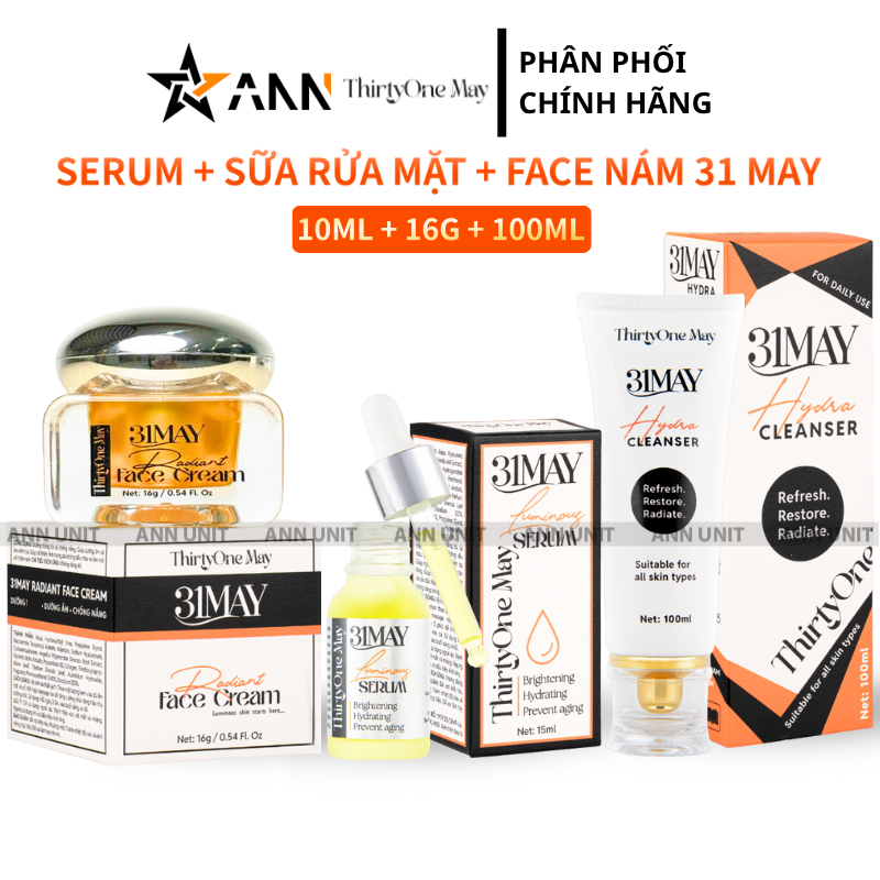 26563_6_20251013090503.png Combo Kem Nám 31may 16g & Serum Cang Bóng 31may Acnidrop 10ml & Sữa Rửa Mặt 31may Hydra Cleanser 100ml - Mỹ Phẩm Thirty One May - CB3NAM31MAY