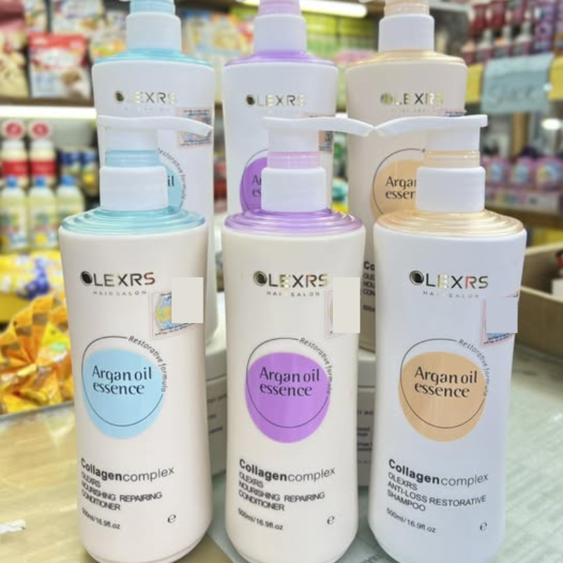 Nguồn sỉ combo Gội Xả Olexrs Argan Oil Essence Màu Tím 500ml
