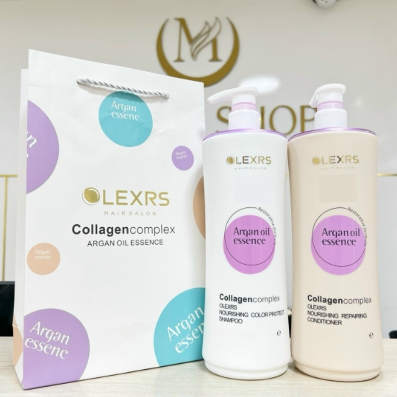 Nguồn sỉ combo Gội Xả Olexrs Argan Oil Essence Màu Tím 500ml