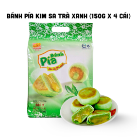 Bánh Pía Kim Sa Trà Xanh Tân Huê Viên Thơm Ngon 480g (40g x 12 cái) - 8936014311585