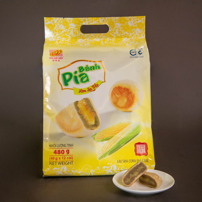 Shop sỉ bánh Pía Kim Sa Bắp Tân Huê Viên Thơm Ngon 480g (40g x 12 cái) Shop sỉ bánh Pía Kim Sa Bắp Tân Huê Viên Thơm Ngon 480g (40g x 12 cái)