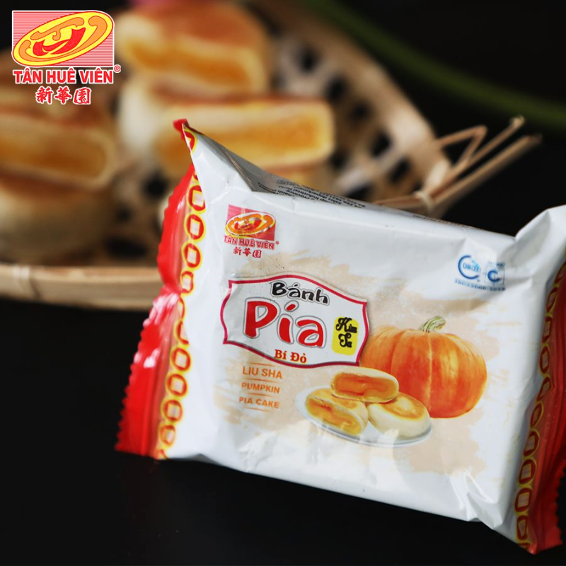 Bánh Pía Kim Sa Bí Đỏ Tân Huê Viên Thơm Ngon 480g (40g x 12 cái) Bánh Pía Kim Sa Bí Đỏ Tân Huê Viên Thơm Ngon 480g (40g x 12 cái)