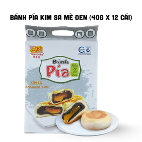 Bánh Pía Kim Sa Mè Đen Tân Huê Viên Thơm Ngon 480g (40g x 12 cái) - 8936014316818