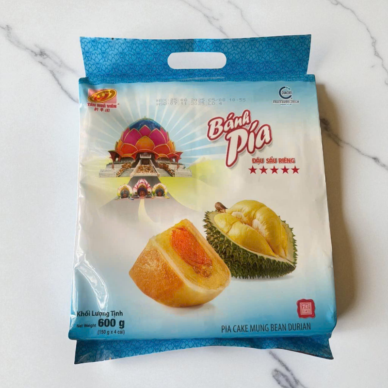 Bánh Pía Đậu Sầu Riêng Tân Huê Viên 600g (150g x 4 cái) Bánh Pía Đậu Sầu Riêng Tân Huê Viên 600g (150g x 4 cái)